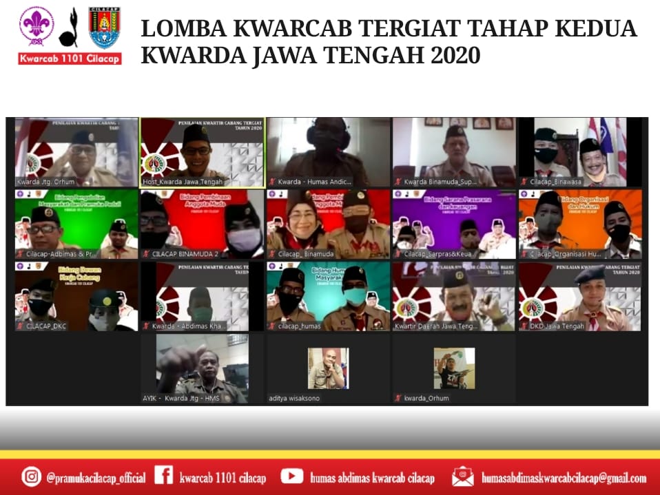 Penilaian lomba Kwartir Cabang Tergiat Tahap kedua  secara Virtual di Cilacap